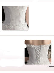 Short Front And Back Length Small Trailing Wedding Dress - kinko