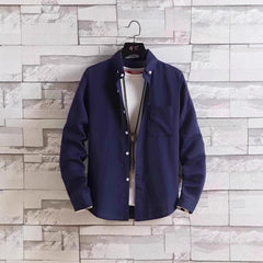 Solid Color Shirt Boys Coat Spring And Autumn Long Sleeve White Autumn Top - kinko