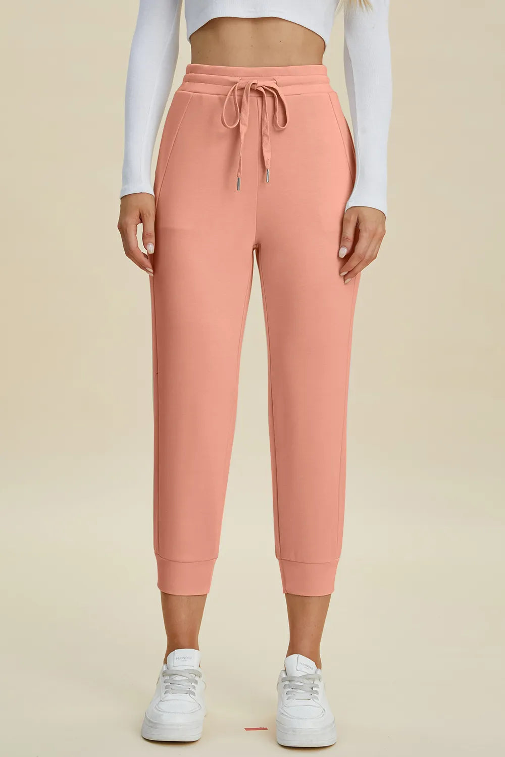 Basic Bae Full Size Air Scuba Drawstring High Waist Cropped Pants - kinko