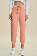Basic Bae Full Size Air Scuba Drawstring High Waist Cropped Pants - kinko