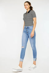 Kancan Distressed Cat's Whiskers Button Fly Jeans - kinko