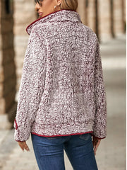 Fuzzy Pocketed Button Up Jacket - kinko