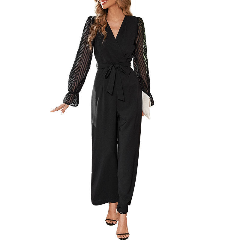 Women's Black Slim-fit European And American Jumpsuit - kinko