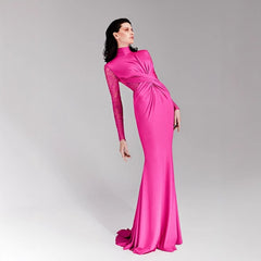 Vintage Lace Pleated Waist Tight Dress - kinko