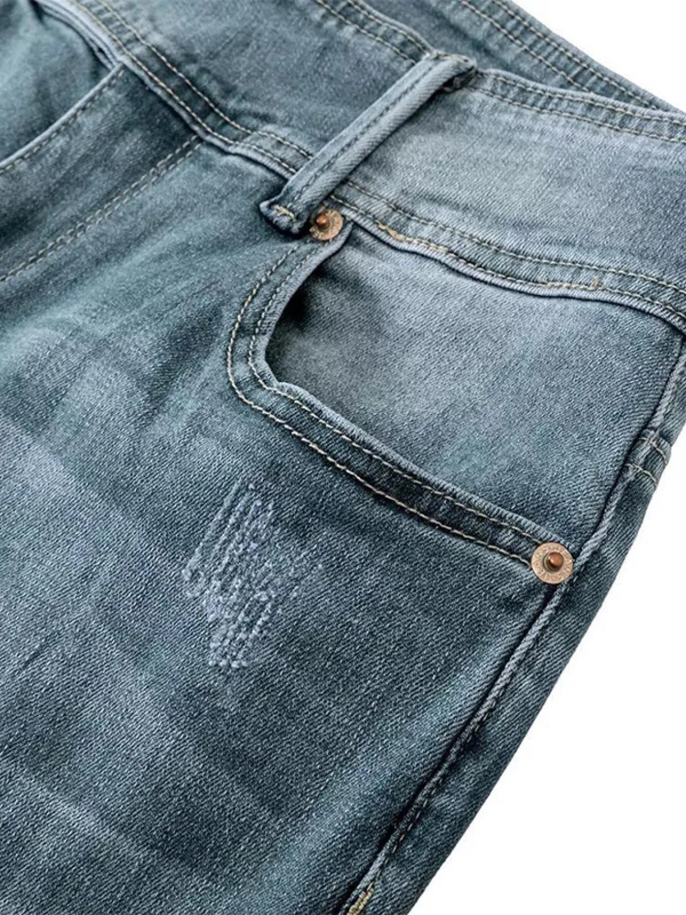 Full Size Vintage Wash Flare Jeans Plus Size - kinko