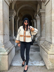 Fall Winter Fashion Contrast Color Women's Cotton-padded Coat