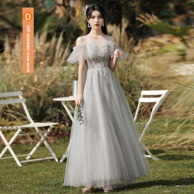 Dress Sisters Dress Female Gray Slim Fit Girlfriend Clothes - kinko