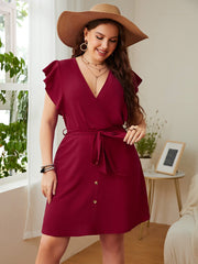 Summer Plus Size Ladies Deep V Party Dresses - kinko