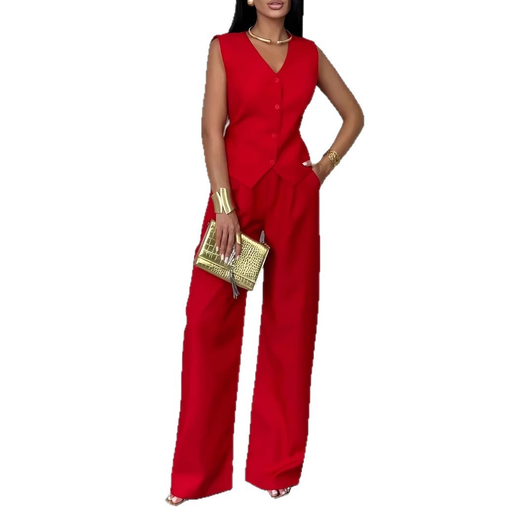 Women's Outer Wear Spring And Summer Vest Pants Two-piece Set - kinko